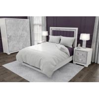 Ložní povlečení FASHION - 220x200 cm - bílé s 1cm pruhy - bavlněný satén