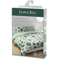 Bavlněné povlečení FASHION Zelené puntíky - bílé/zelené - 160x200 cm