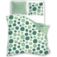 Bavlněné povlečení FASHION Zelené puntíky - bílé/zelené - 160x200 cm
