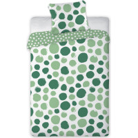 Bavlněné povlečení FASHION Zelené puntíky - bílé/zelené - 160x200 cm