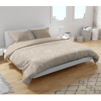 Bavlněné povlečení FASHION Luční květy - béžové - 220x200 cm