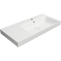 GSI NUBES keramické umyvadlo 100x50cm, s odkládací plochou vlevo, bílá mat 9628109
