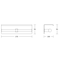 Sapho Dvojitý držák toaletního papíru s poličkou 30cm, černá mat UN1196B