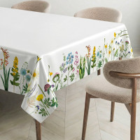 Velikonoční ubrus BLOOM Květiny - 130x180 cm - bílý