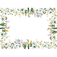 Velikonoční ubrus BLOOM Květiny - 140x200 cm - bílý