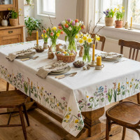 Velikonoční ubrus BLOOM Květiny - 140x200 cm - bílý