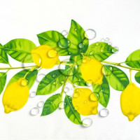 Dekorační ubrus LIMONE Citrony - 140x200 cm - bílý