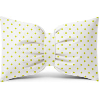 Dekorační polštář GLAM 30x50 cm - bílý/zelené tečky