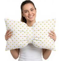 Dekorační polštář GLAM 30x50 cm - bílý/žluté tečky