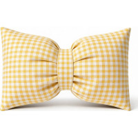 Dekorační polštář GLAM 30x50 cm - károvaný žlutý
