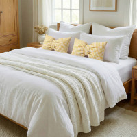 Dekorační polštář GLAM 30x50 cm - károvaný žlutý