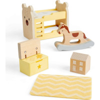 Bigjigs Toys Dřevěný nábytek do domečku pro panenky Dětský pokoj