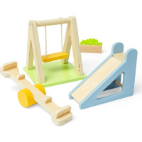 Bigjigs Toys Dřevěný nábytek do domečku pro panenky Venkovní hřiště