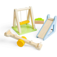 Bigjigs Toys Dřevěný nábytek do domečku pro panenky Venkovní hřiště