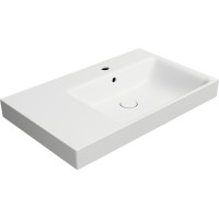 GSI NUBES keramické umyvadlo 80x50cm, s odkládací plochou vlevo, bílá mat 9630109