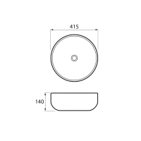 Sapho RONDEA keramické umyvadlo na desku Ø 41cm, bianco carrara AR445BC