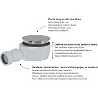 Polysan Vaničkový sifon, průměr 90mm, DN40, nízký, krytka zlato 17916G