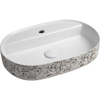 Isvea INFINITY OVAL keramické umyvadlo na desku, 60x40cm, terrazzo 10NF65060-2L-TRZ