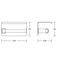 Sapho Držák toaletního papíru s poličkou, chrom UN1197C
