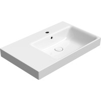 GSI NUBES keramické umyvadlo 80x50cm, s odkládací plochou vlevo, bílá ExtraGlaze 9630111