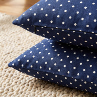 Povlak na polštář HAPPY 40x40 cm - tmavě modrý/bílé tečky