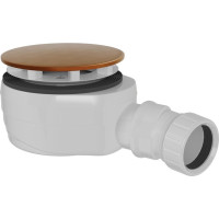 Polysan Vaničkový sifon, průměr 90mm, DN40, nízký, krytka měď mat 17916PG