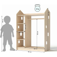 BusyKids Šatní skříň přírodní