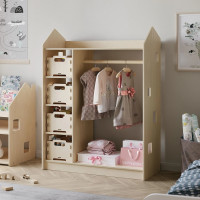 BusyKids Šatní skříň přírodní