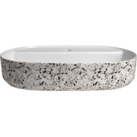 Isvea INFINITY OVAL keramické umyvadlo na desku, 60x40cm, terrazzo 10NF65060-2L-TRZ