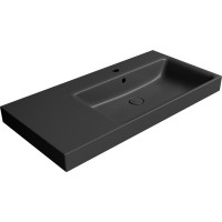 GSI NUBES keramické umyvadlo 100x50cm, s odkládací plochou vlevo, černá mat 9628126