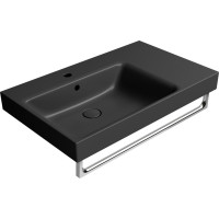 GSI NUBES keramické umyvadlo 80x50cm, s odkládací plochou vpravo, černá mat 9629126