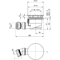Polysan Vaničkový sifon, průměr 90mm, DN40, krytka zlato 17911G