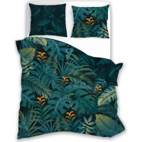 Saténové povlečení NOBILE Jungle - tmavě zelené - 220x200 cm