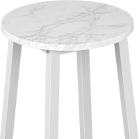 Kovová barová židle FLINT White - bílá/bílý mramor