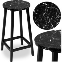 Kovová barová židle FLINT Black - černá/černý mramor