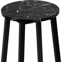 Kovová barová židle FLINT Black - černá/černý mramor