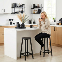 Kovová barová židle FLINT Black - černá