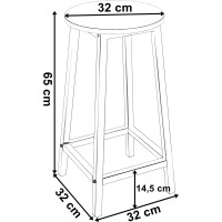 Kovová barová židle FLINT Black - černá