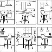 Kovová barová židle FLINT Black - černá