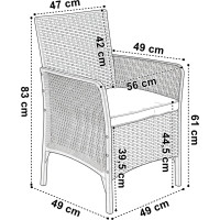 Zahradní nábytek CAMELIA (pohovka + 2 křesla + stůl) - černá