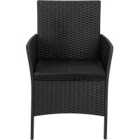 Zahradní nábytek CAMELIA (pohovka + 2 křesla + stůl) - černá