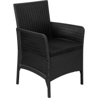 Zahradní nábytek CAMELIA (pohovka + 2 křesla + stůl) - černá