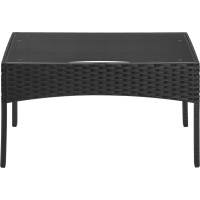 Zahradní nábytek CAMELIA (pohovka + 2 křesla + stůl) - černá