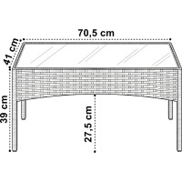 Zahradní nábytek CAMELIA (pohovka + 2 křesla + stůl) - černá