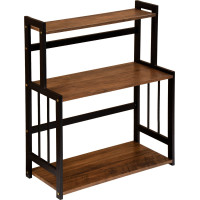 Kuchyňský regál na kořenky CEZAR Wood - hnědý/černý