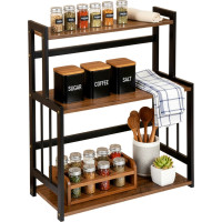 Kuchyňský regál na kořenky CEZAR Wood - hnědý/černý