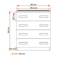 Komoda SMYK - dub sonoma/bílá (více variant)
