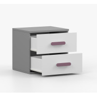 Noční stolek SMYK - šedý/bílý (více variant)