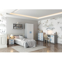 Šatní skříň SMYK 80 - šedá/bílá (více variant)