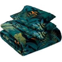 Saténové povlečení NOBILE Jungle - tmavě zelené - 220x200 cm